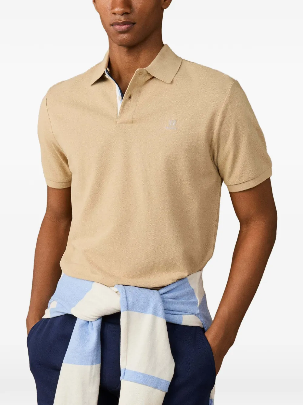 Hackett London Poloshirt met geborduurd logo Beige