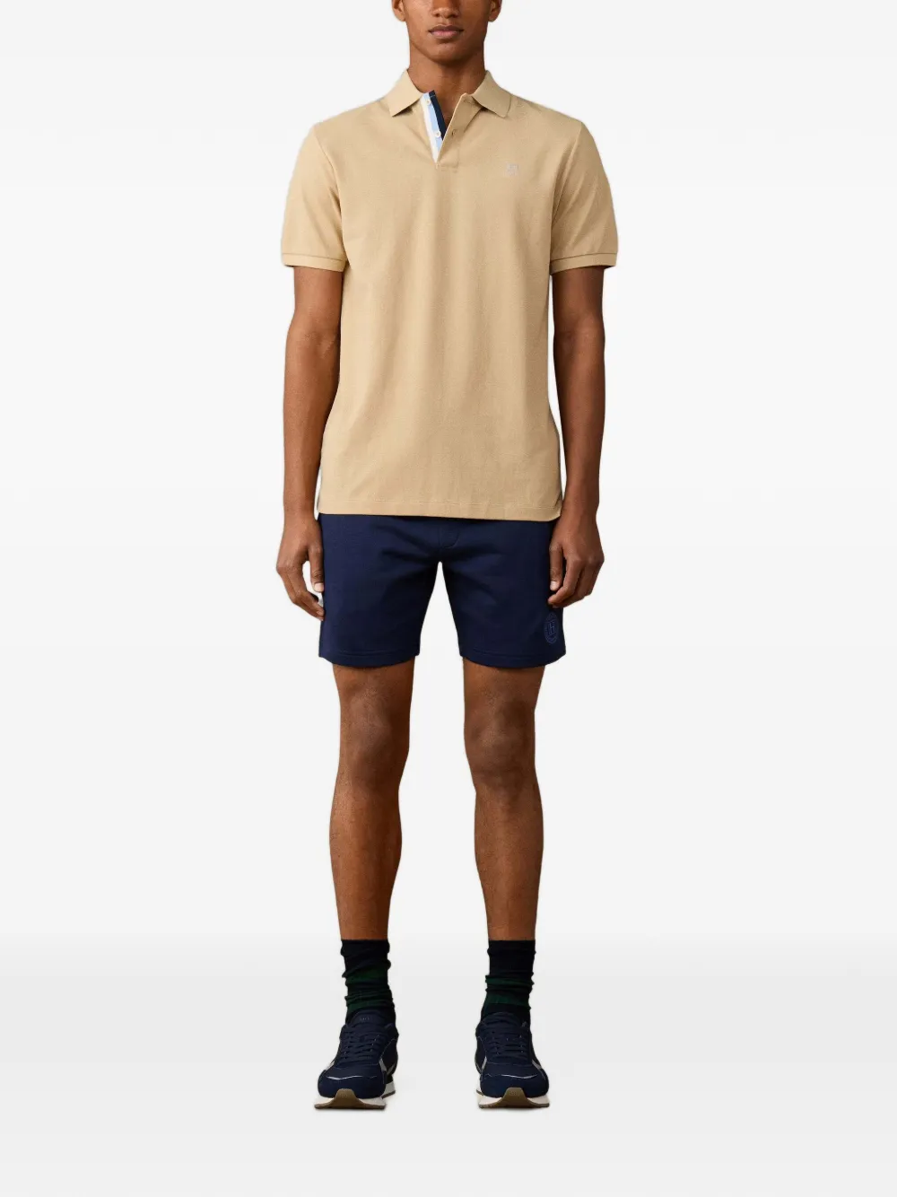 Hackett London Poloshirt met geborduurd logo Beige