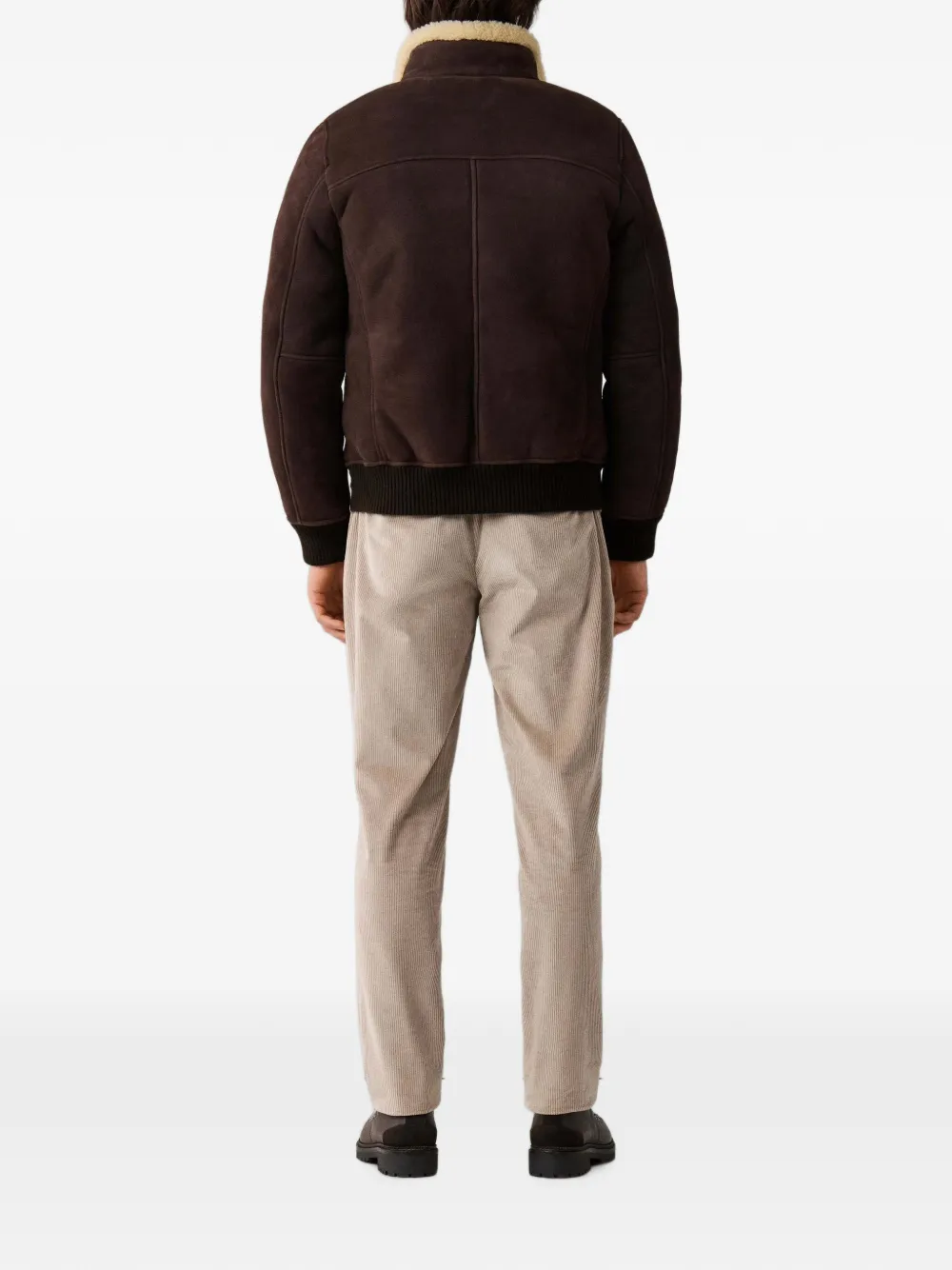 Hackett London Bomberjack met lammy kraag Bruin