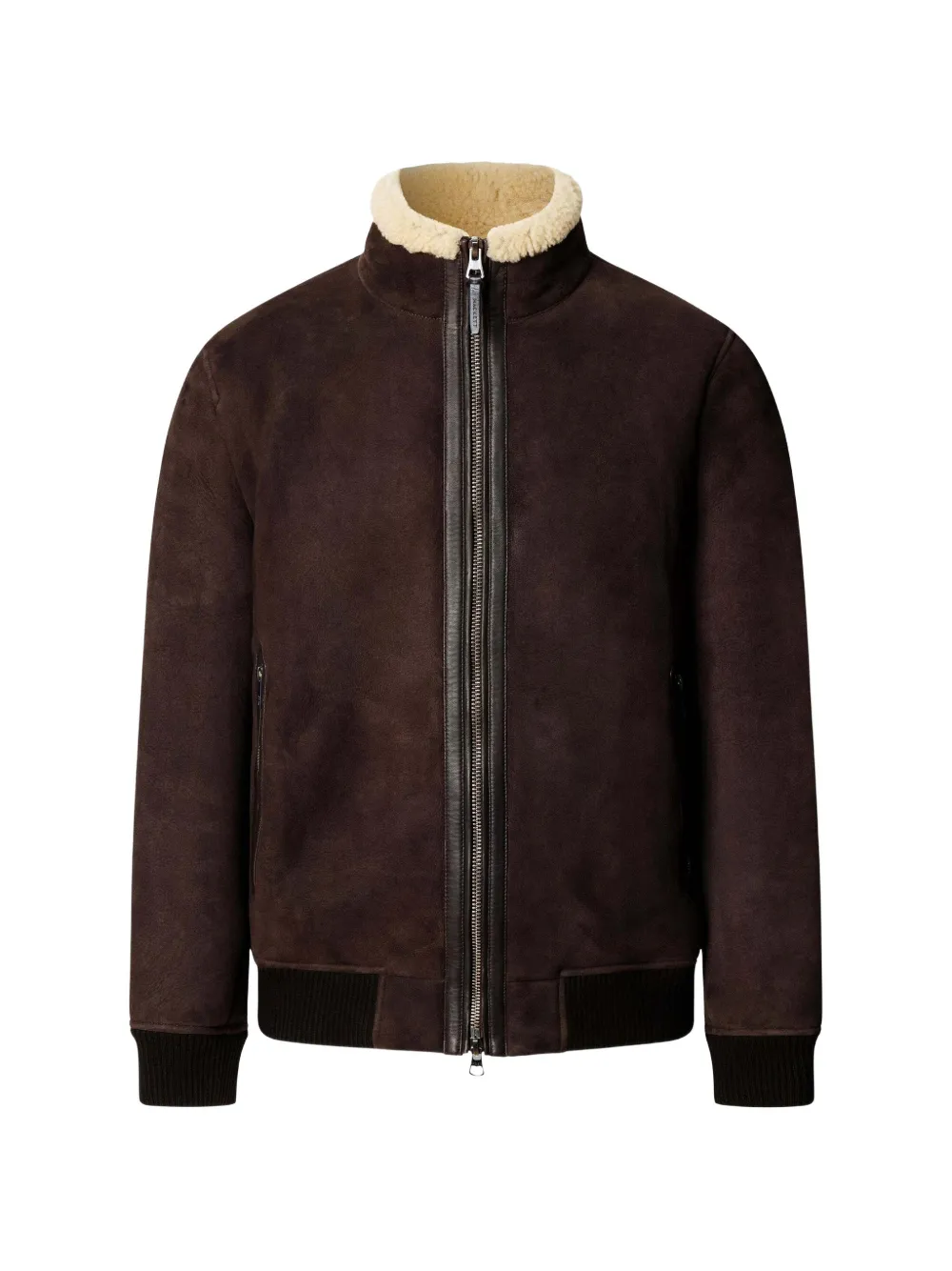 Hackett London Shearling-collar Bomber Jacket In Multi