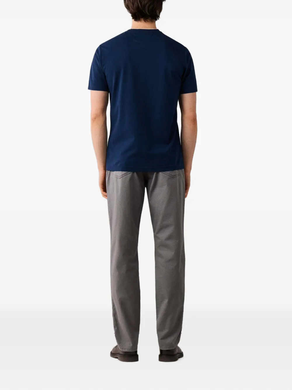 Hackett London Piqué T-shirt met borstzak Blauw