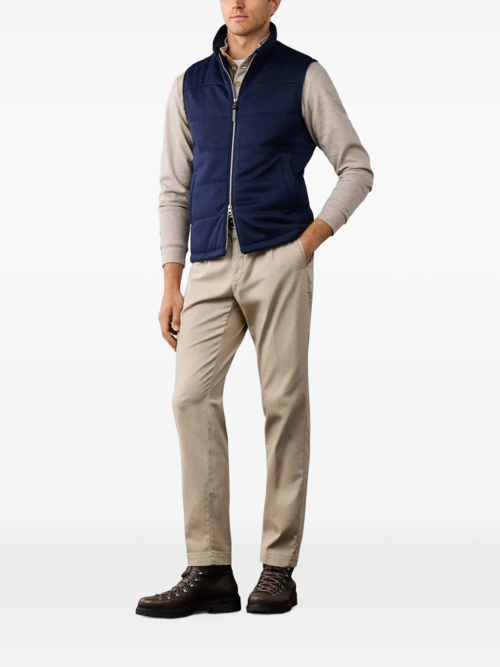 Hackett London Gewatteerde jersey bodywarmer Blauw