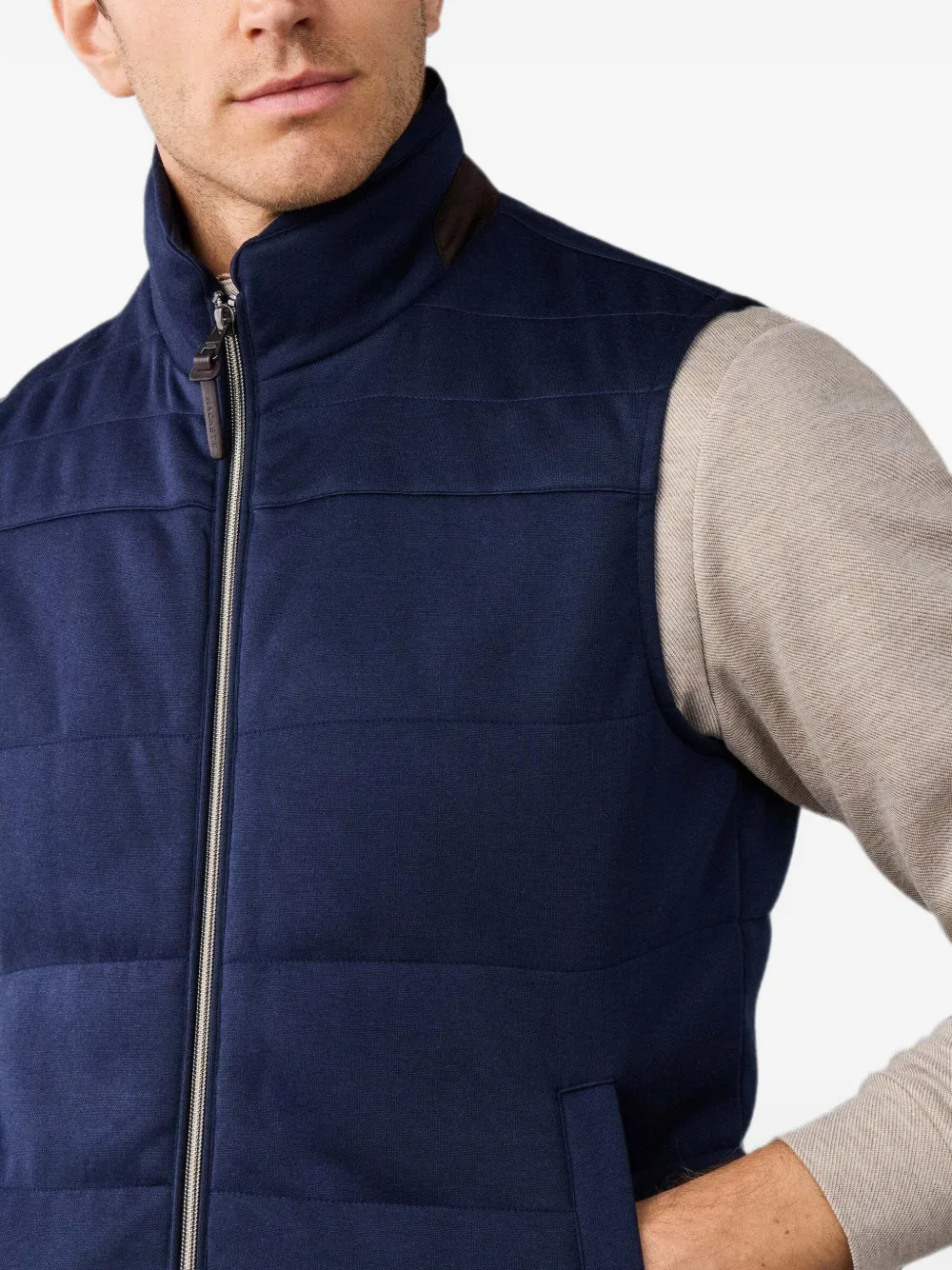 Hackett London Gewatteerde jersey bodywarmer Blauw