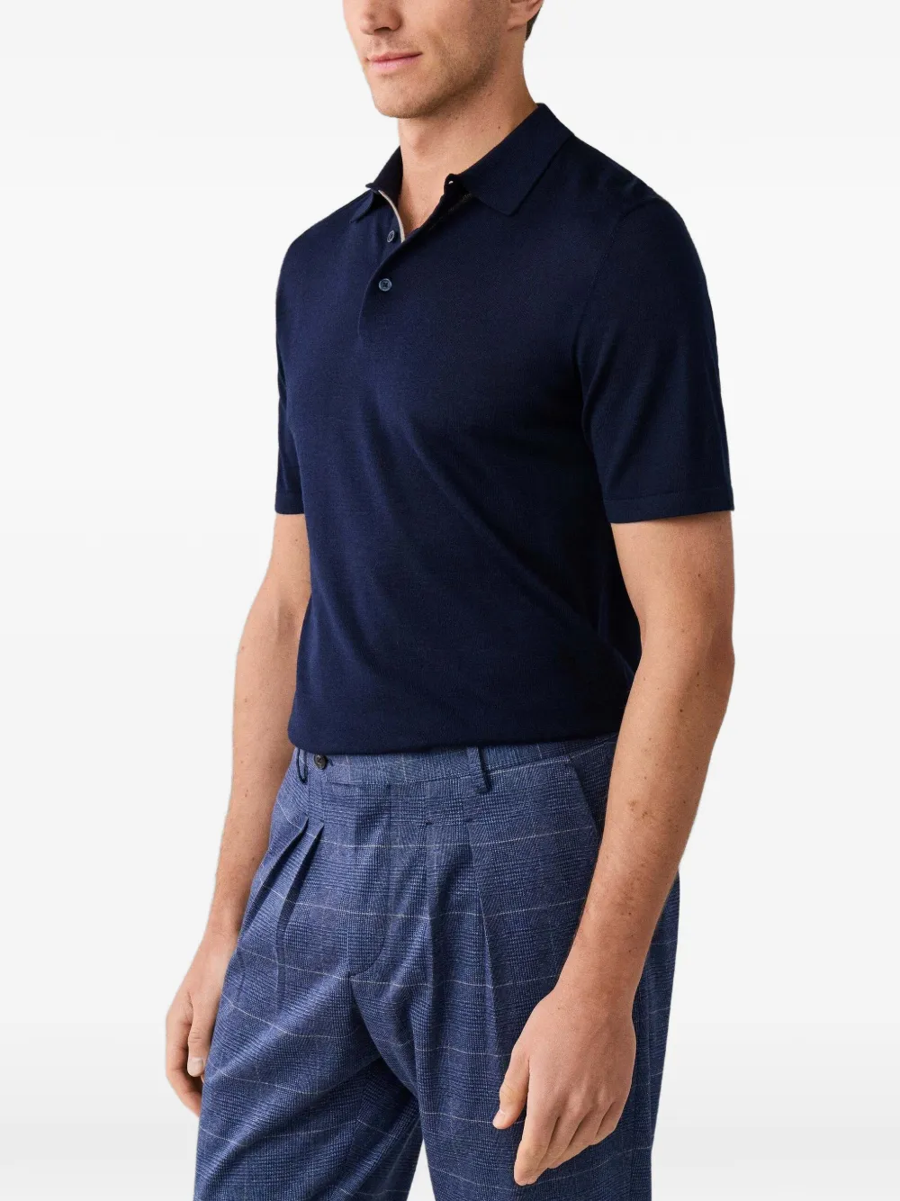 Hackett London Gebreid poloshirt Blauw