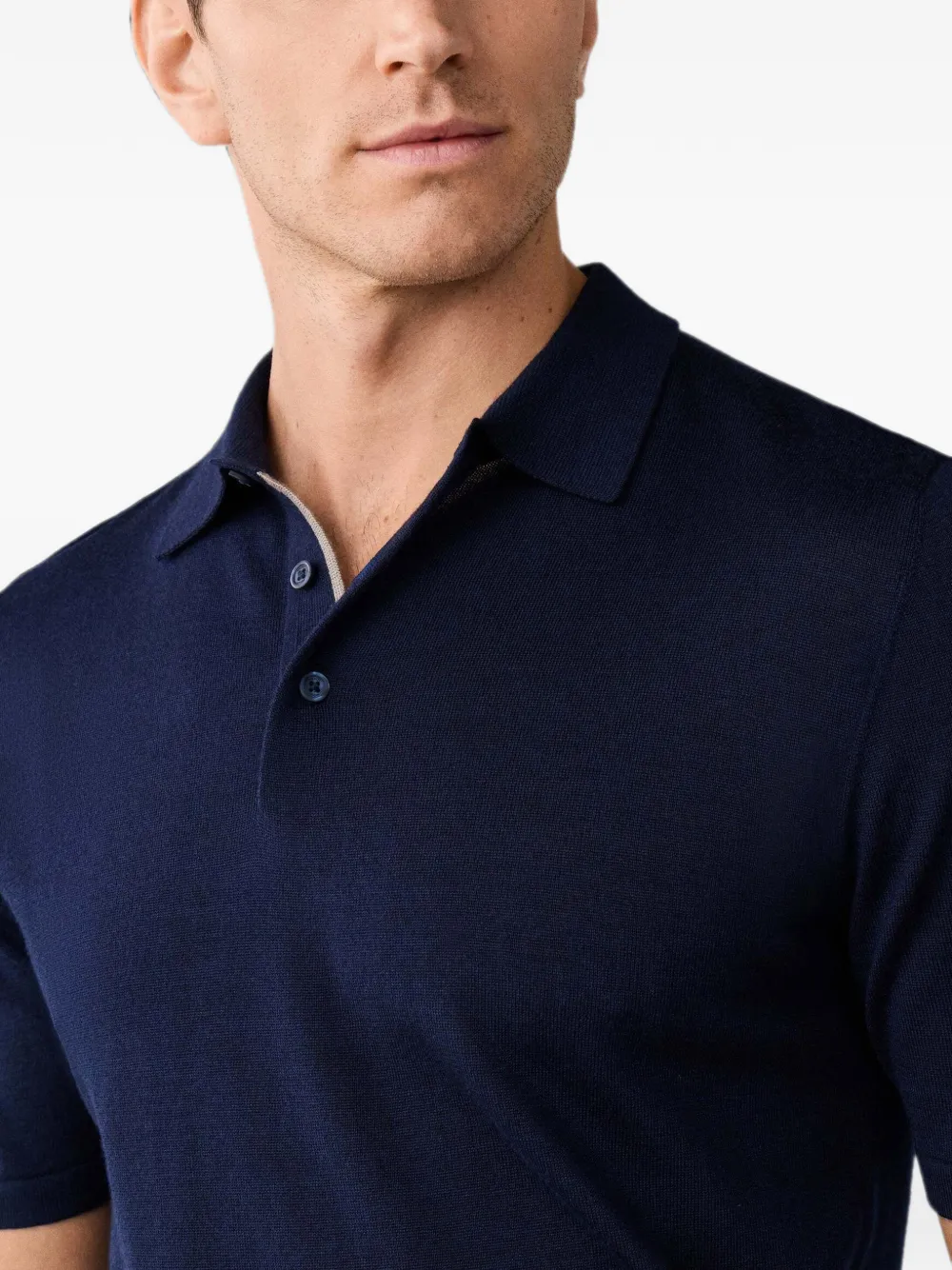 Hackett London Gebreid poloshirt Blauw
