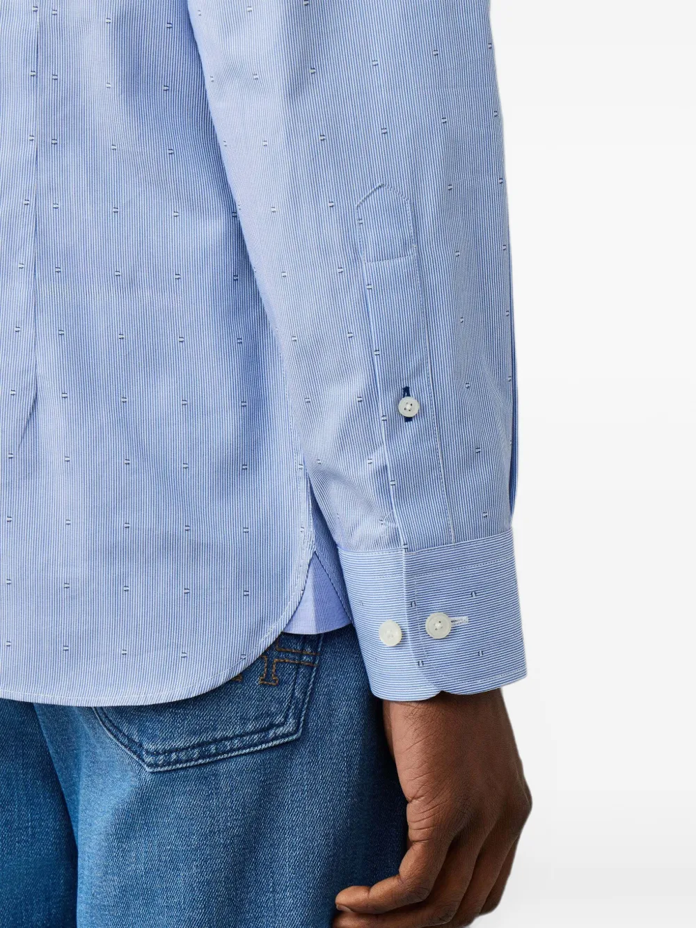 Hackett London Fil Coupé overhemd met Bengaalse streep Blauw