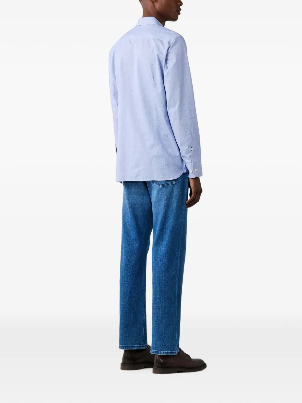Hackett London Fil Coupé overhemd met Bengaalse streep Blauw