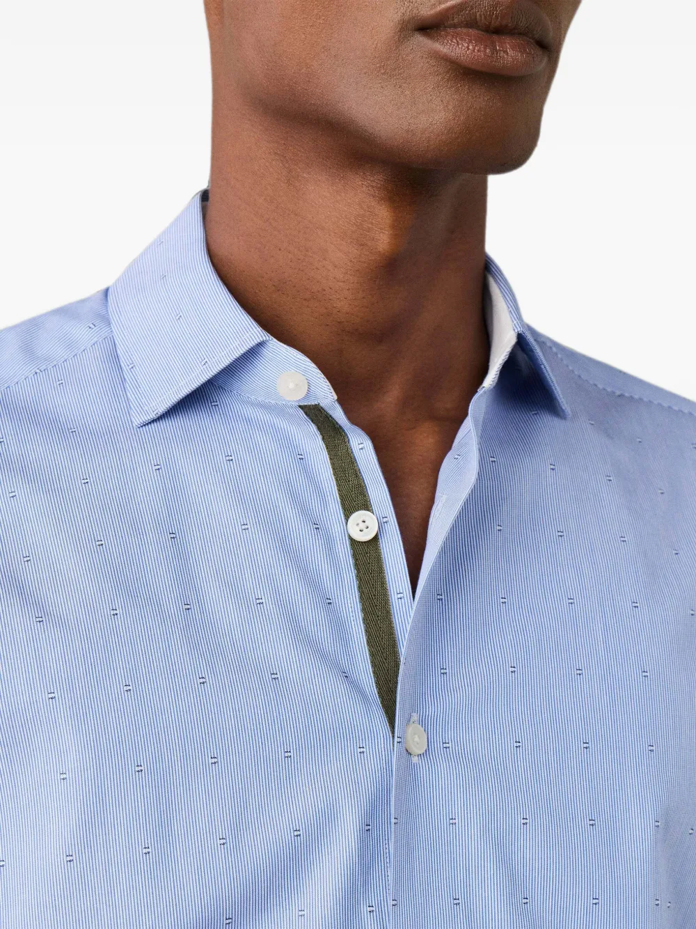 Hackett London Fil Coupé overhemd met Bengaalse streep Blauw
