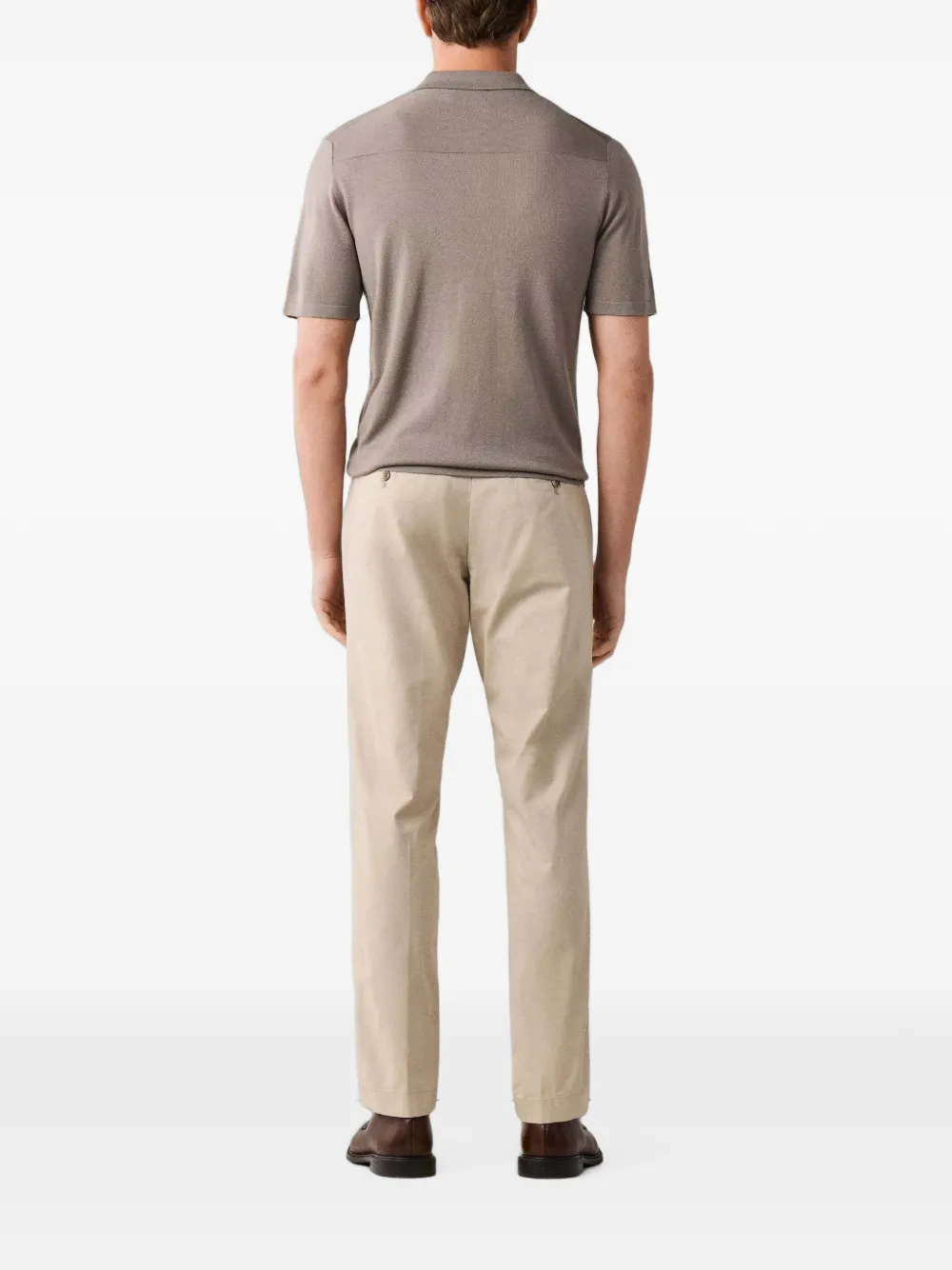 Hackett London Gebreid poloshirt Grijs