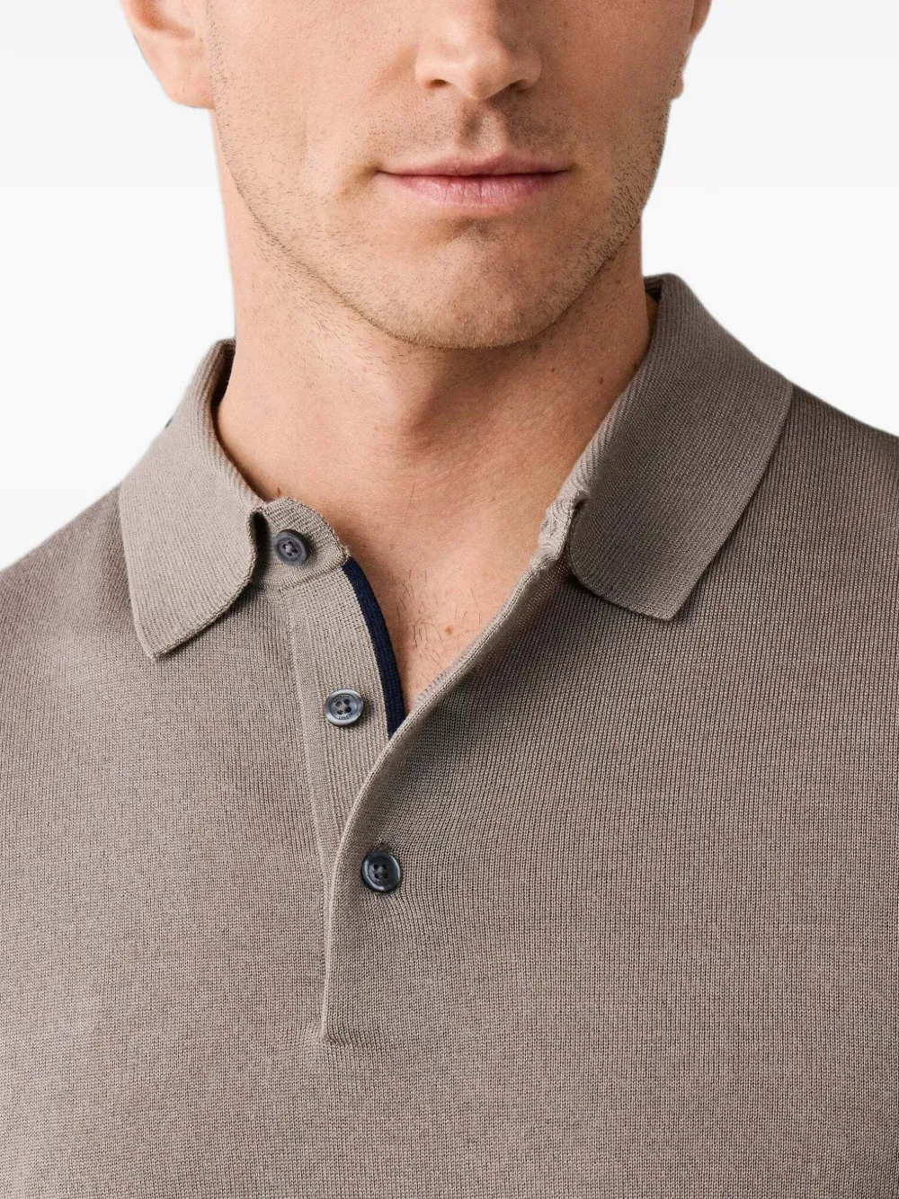 Hackett London Gebreid poloshirt Grijs
