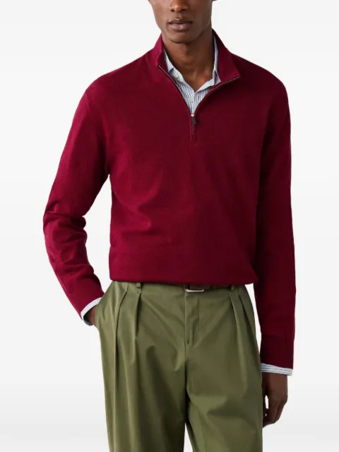 Hackett London quarter-zip elbow-patch knit