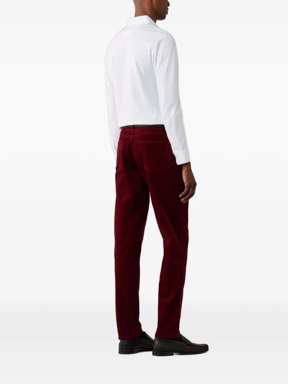 Hackett London Trinity ribfluwelen broek Rood