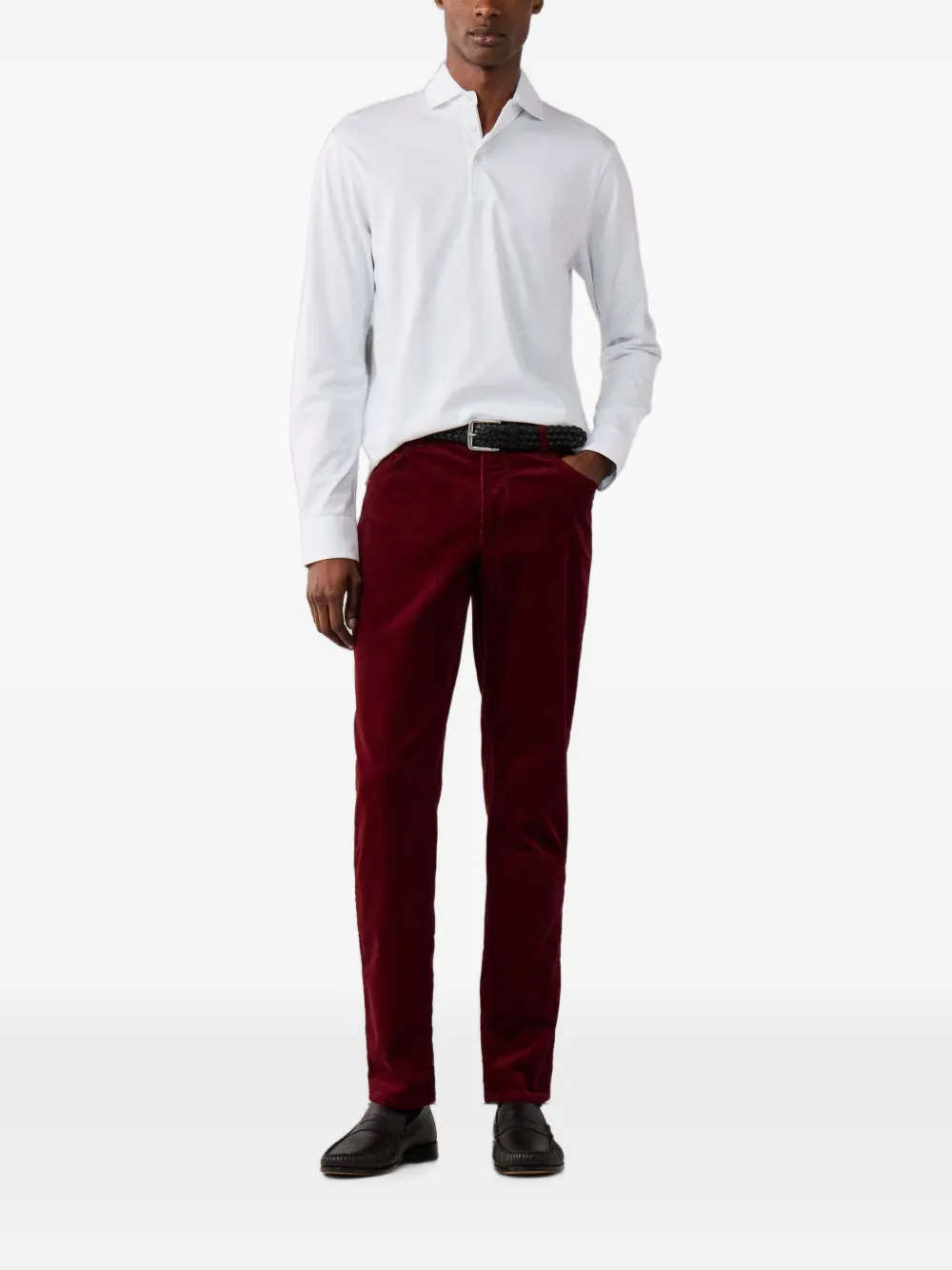 Hackett London Trinity ribfluwelen broek Rood