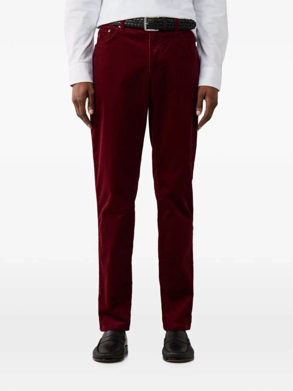 Hackett London Trinity ribfluwelen broek Rood