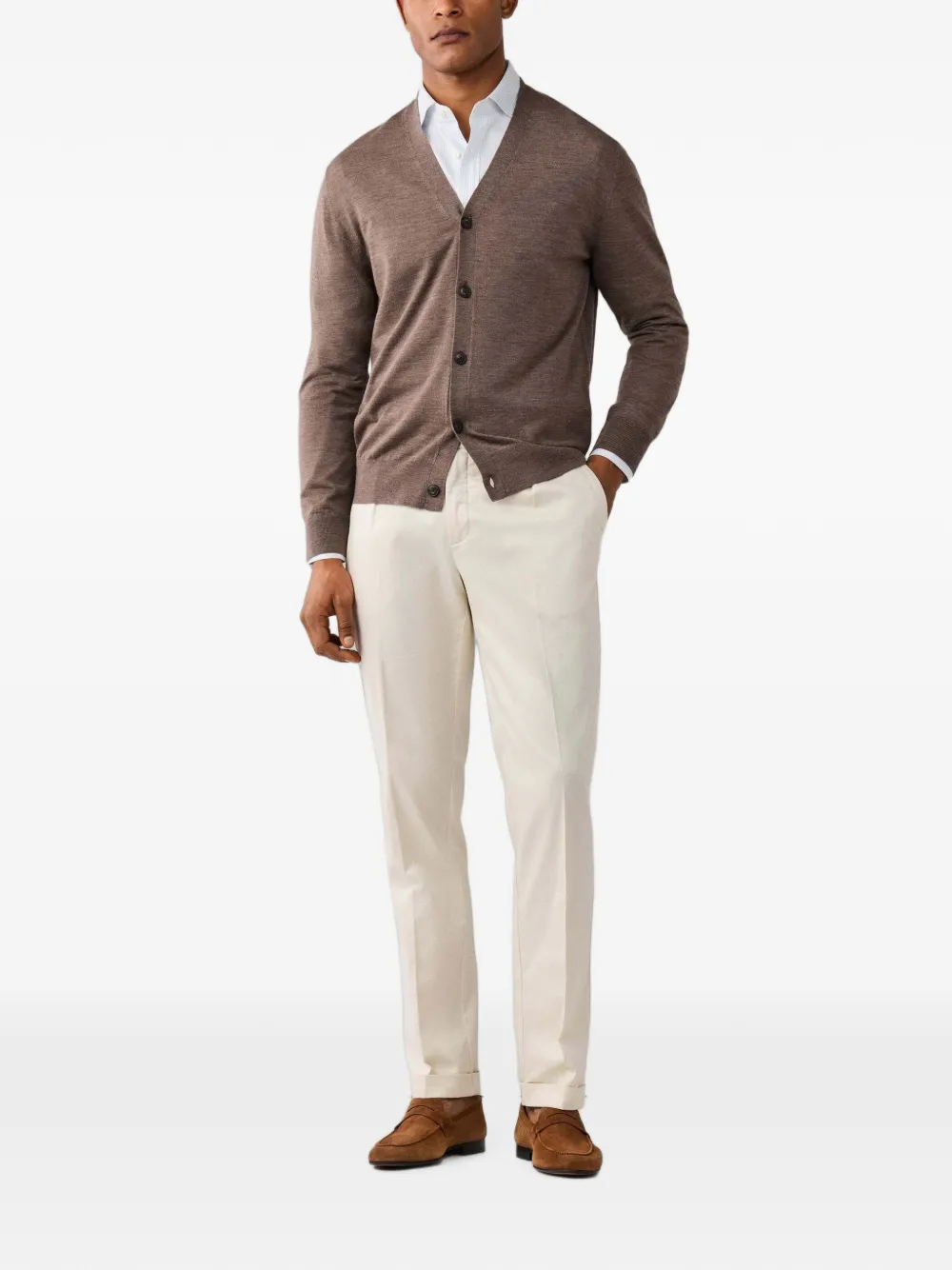 Hackett London Vest van merino wol Bruin