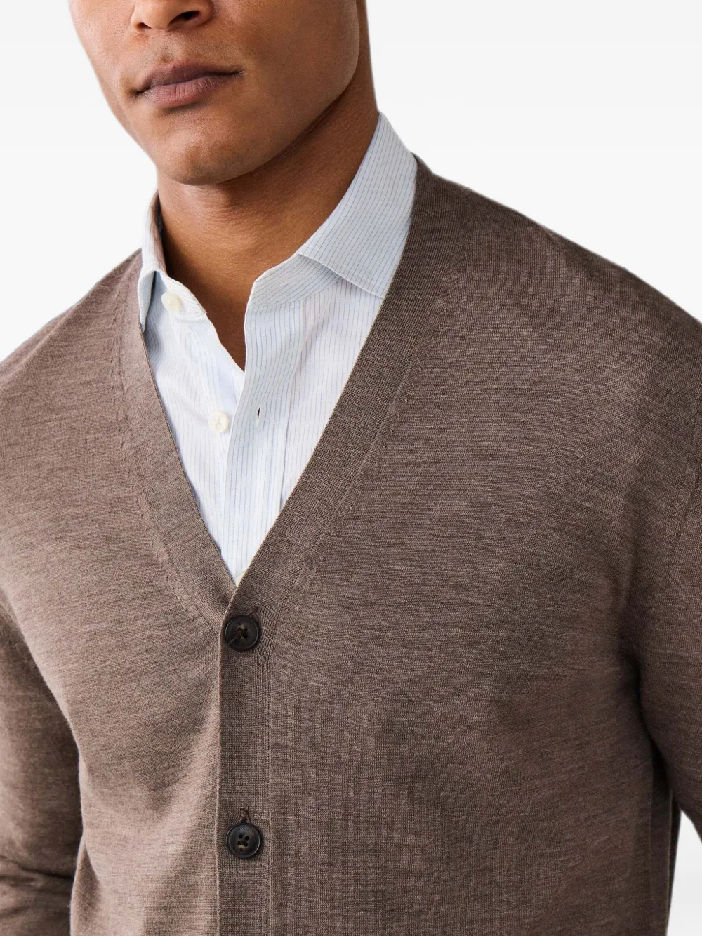 Hackett London Vest van merino wol Bruin