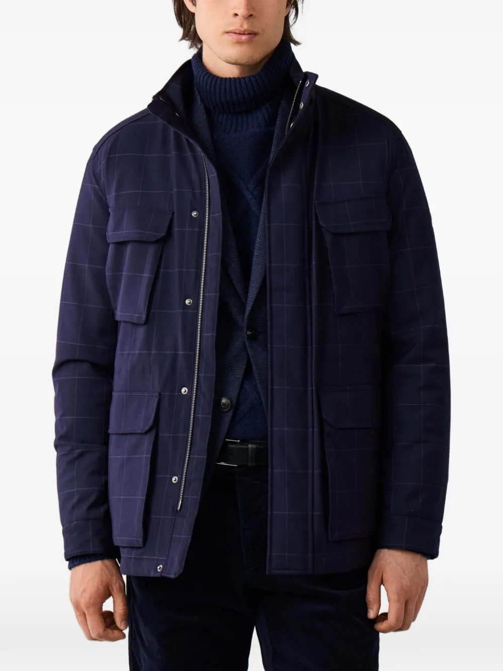 Hackett London Velo-Speed geruit jack Blauw