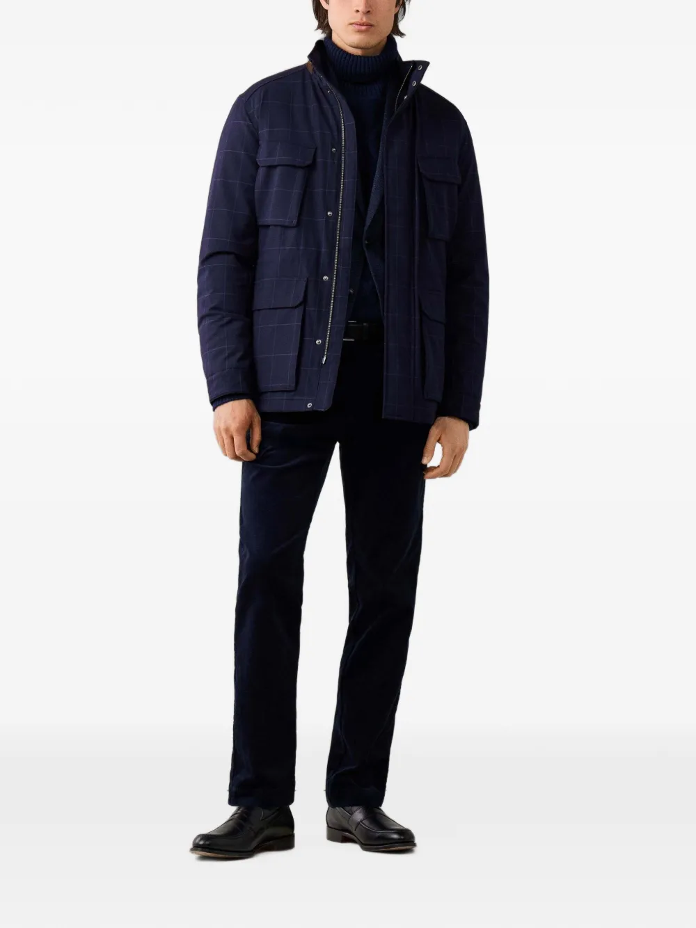 Hackett London Velo-Speed geruit jack Blauw