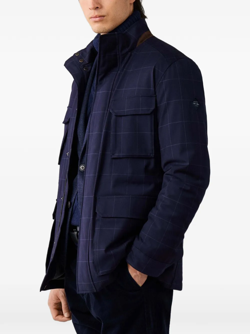 Hackett London Velo-Speed geruit jack Blauw