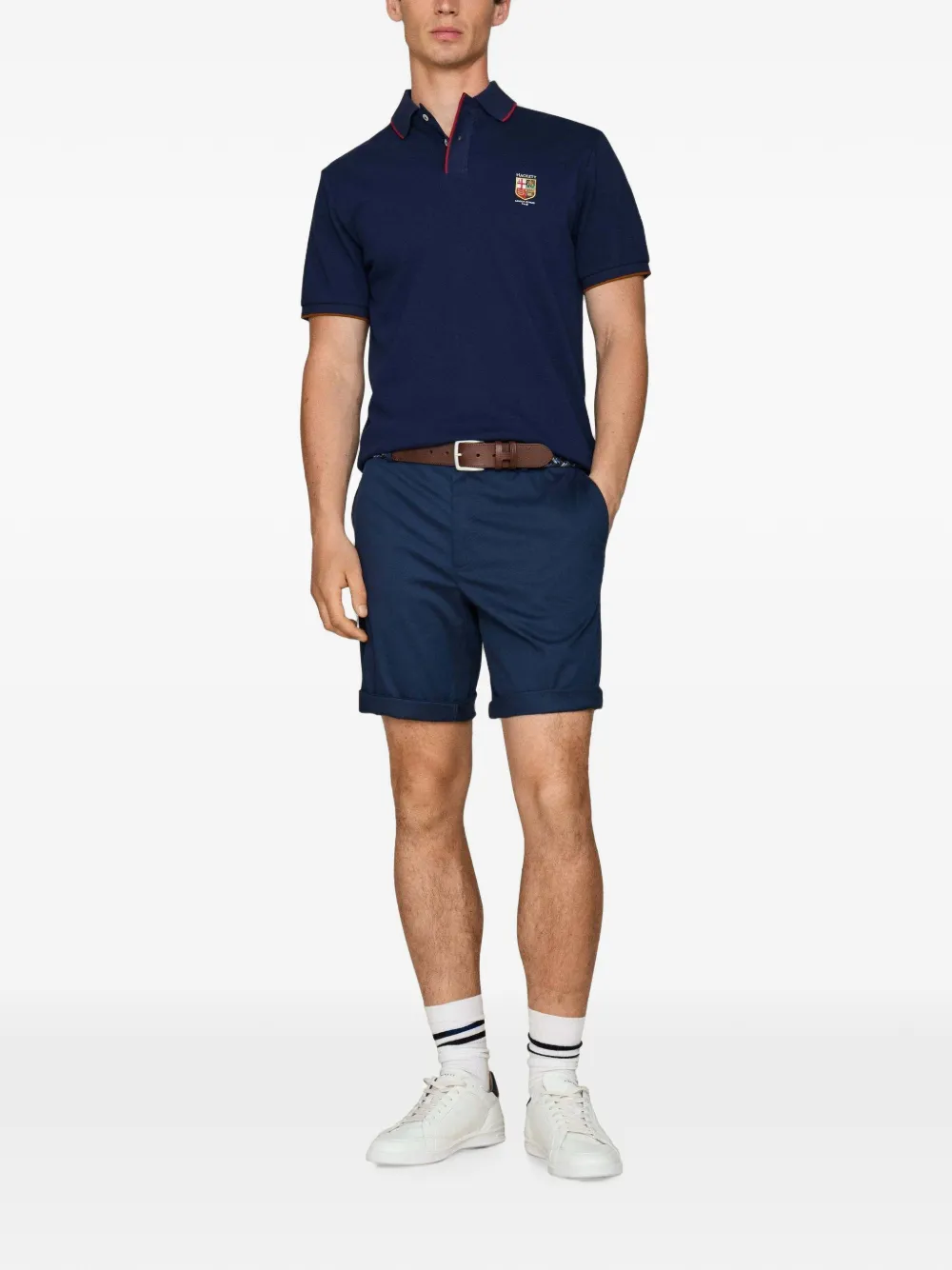 Hackett London Heritage LRC poloshirt met geborduurd wapenschild Blauw