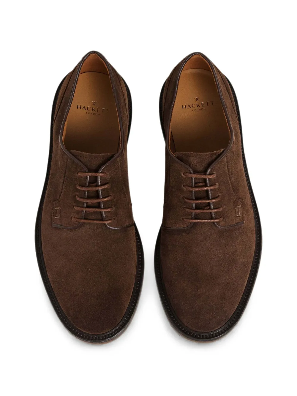 Hackett London Elsted Blucher suède veterschoenen Bruin
