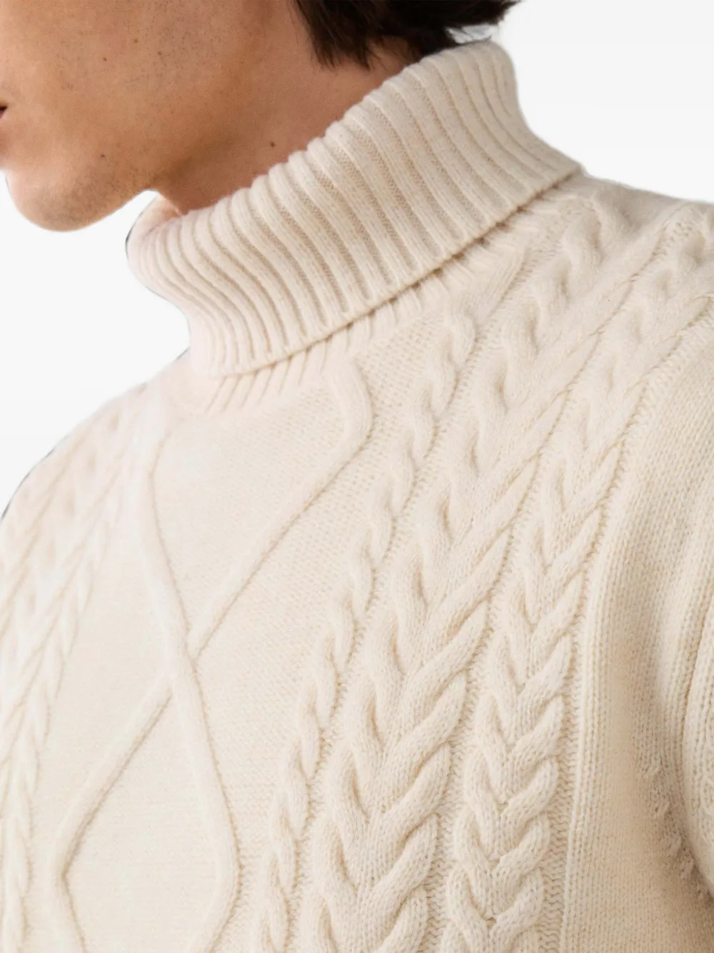 Hackett London Kabelgebreid vest met argyle-patroon Beige