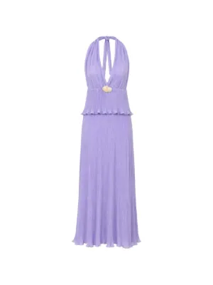 rib knit pointy dress in ultra violet by courrèges ribbed-knit Mini | Purple Back Style: Cutout Back