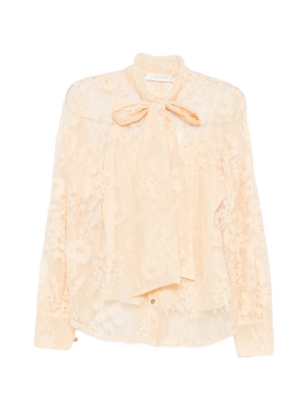 ZIMMERMANN Valiant lace pussy-bow blouse - Nude