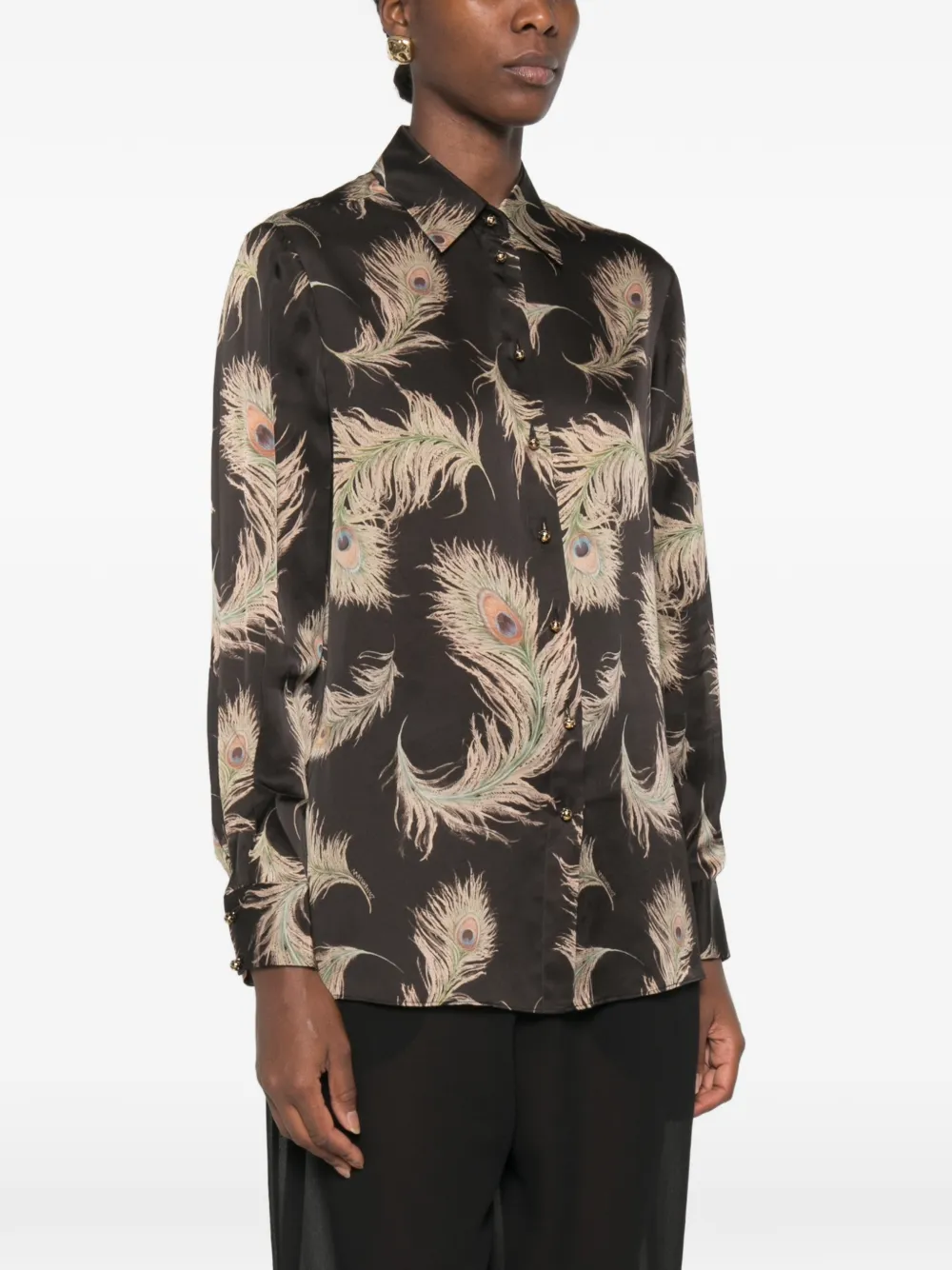 ZIMMERMANN Valiant blouse met veren-print Bruin