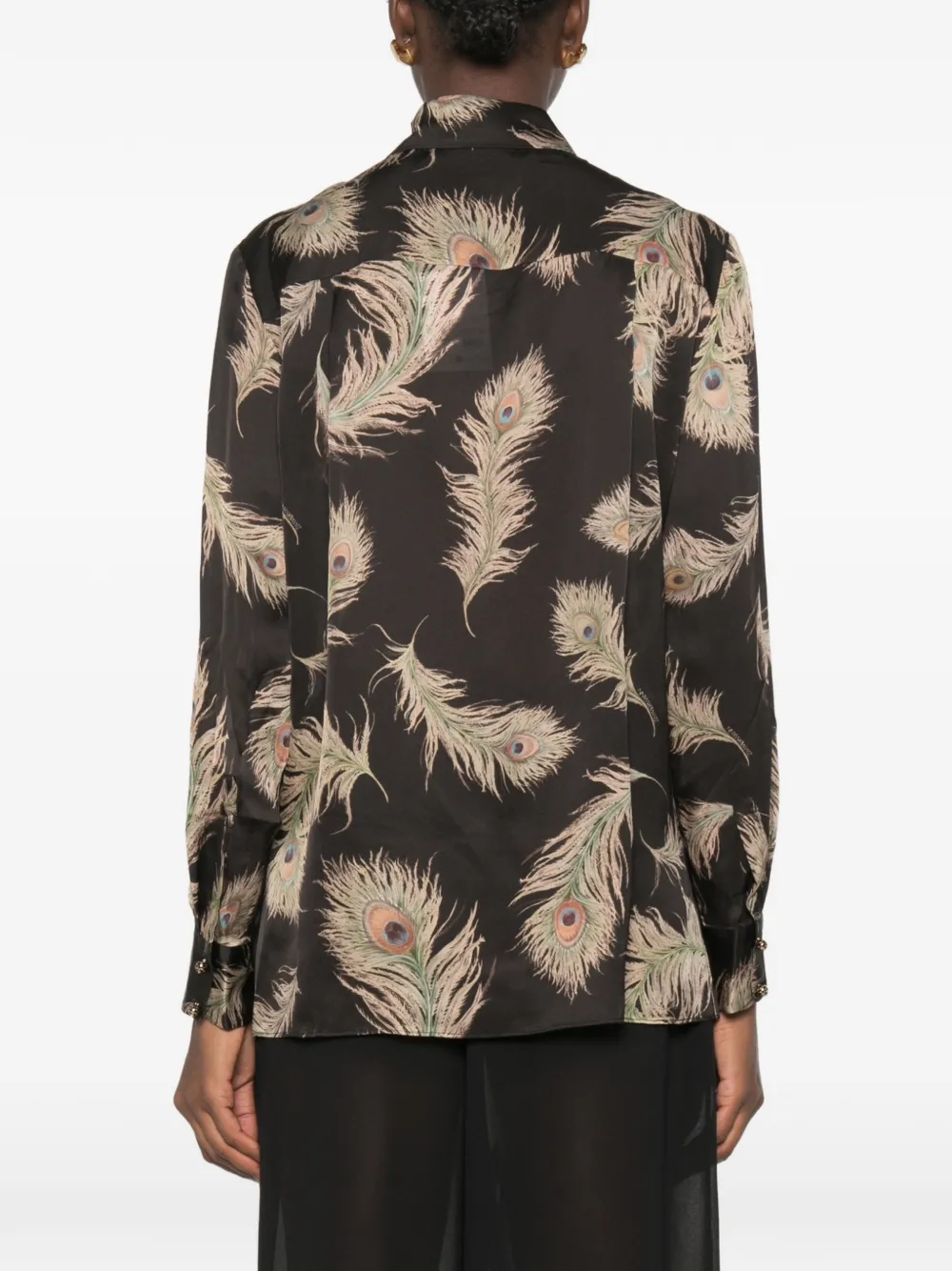 ZIMMERMANN Valiant blouse met veren-print Bruin