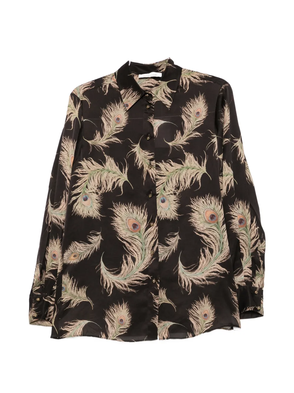 ZIMMERMANN Valiant feather-print shirt - Marrone