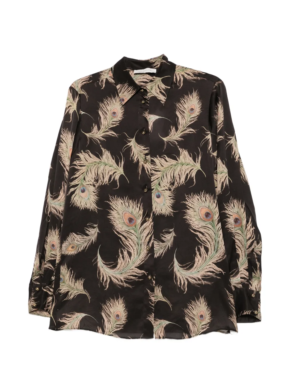 ZIMMERMANN Valiant feather-print shirt - Marrone
