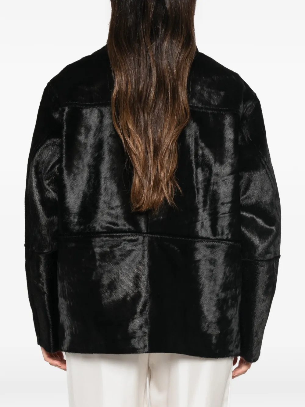 Róhe Pony-hair Jacket in Black, view 4