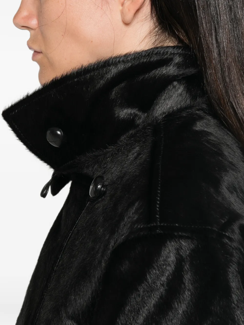 Róhe Pony-hair Jacket in Black, view 5
