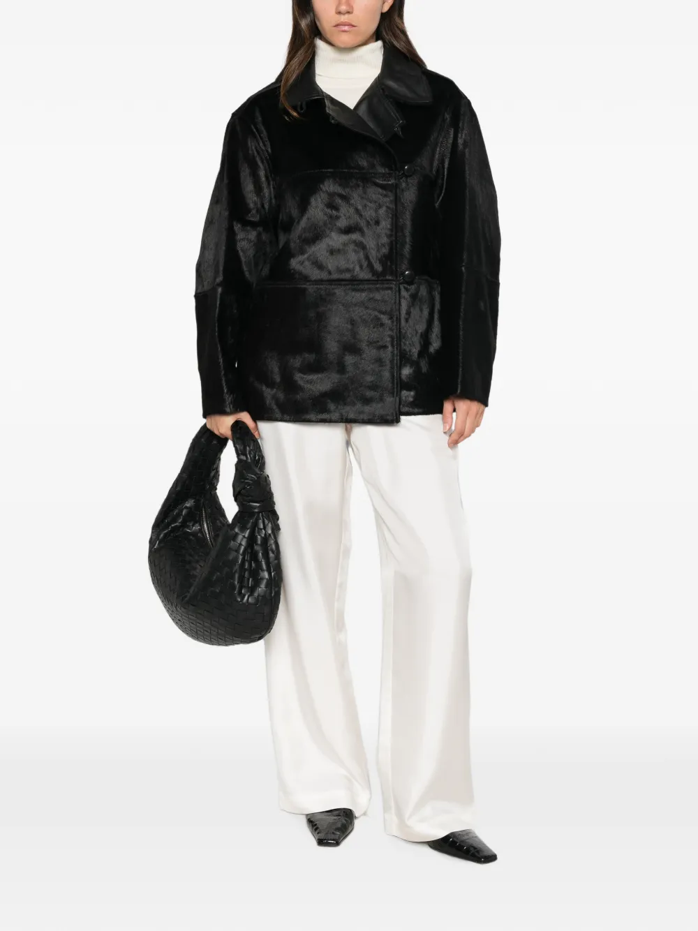 Róhe Pony-hair Jacket in Black, view 2