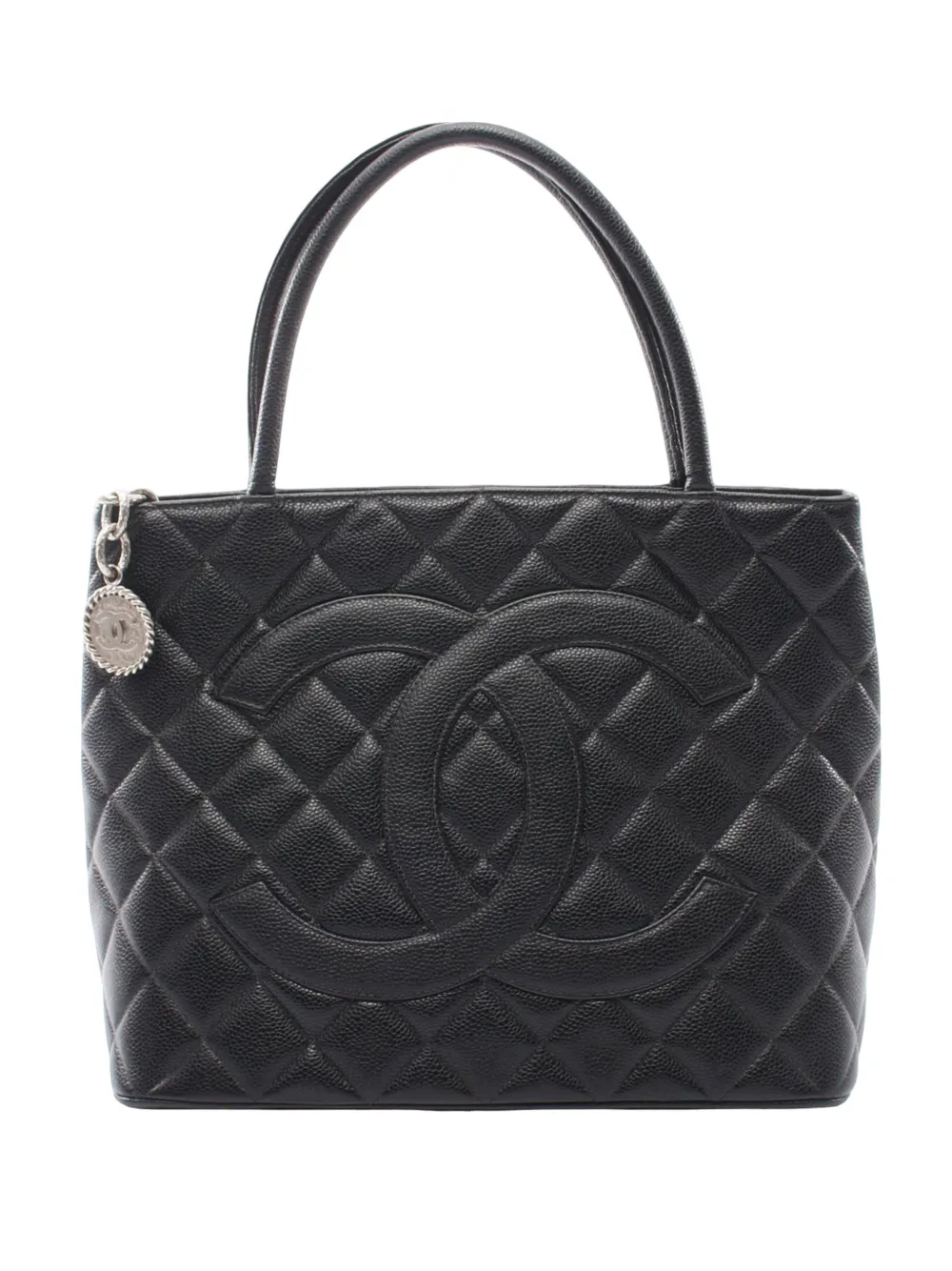 CHANEL Pre-Owned 2000-2002 Caviar Medallion tote bag - Black