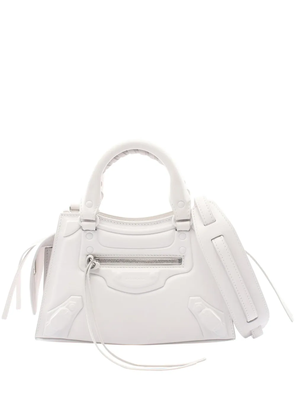 Balenciaga Pre-Owned Borsa a tracolla Motocross Neo Classic City mini in pelle di vitello 2018-2026 - Bianco