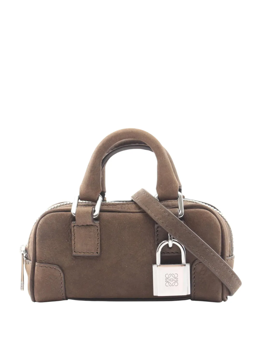 Loewe Pre-Owned 2010-2026 nano Amazona Satchel-Tasche aus Wildleder - Grau