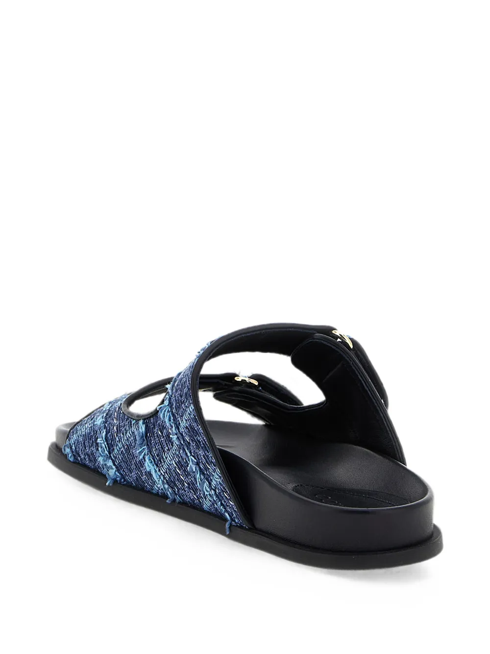 Jimmy Choo Fayence frayed denim sandals Blauw