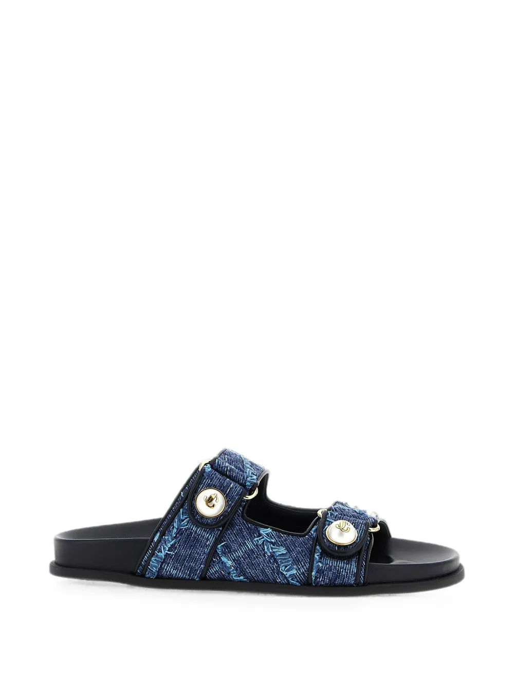 Jimmy Choo Fayence frayed denim sandals Blauw