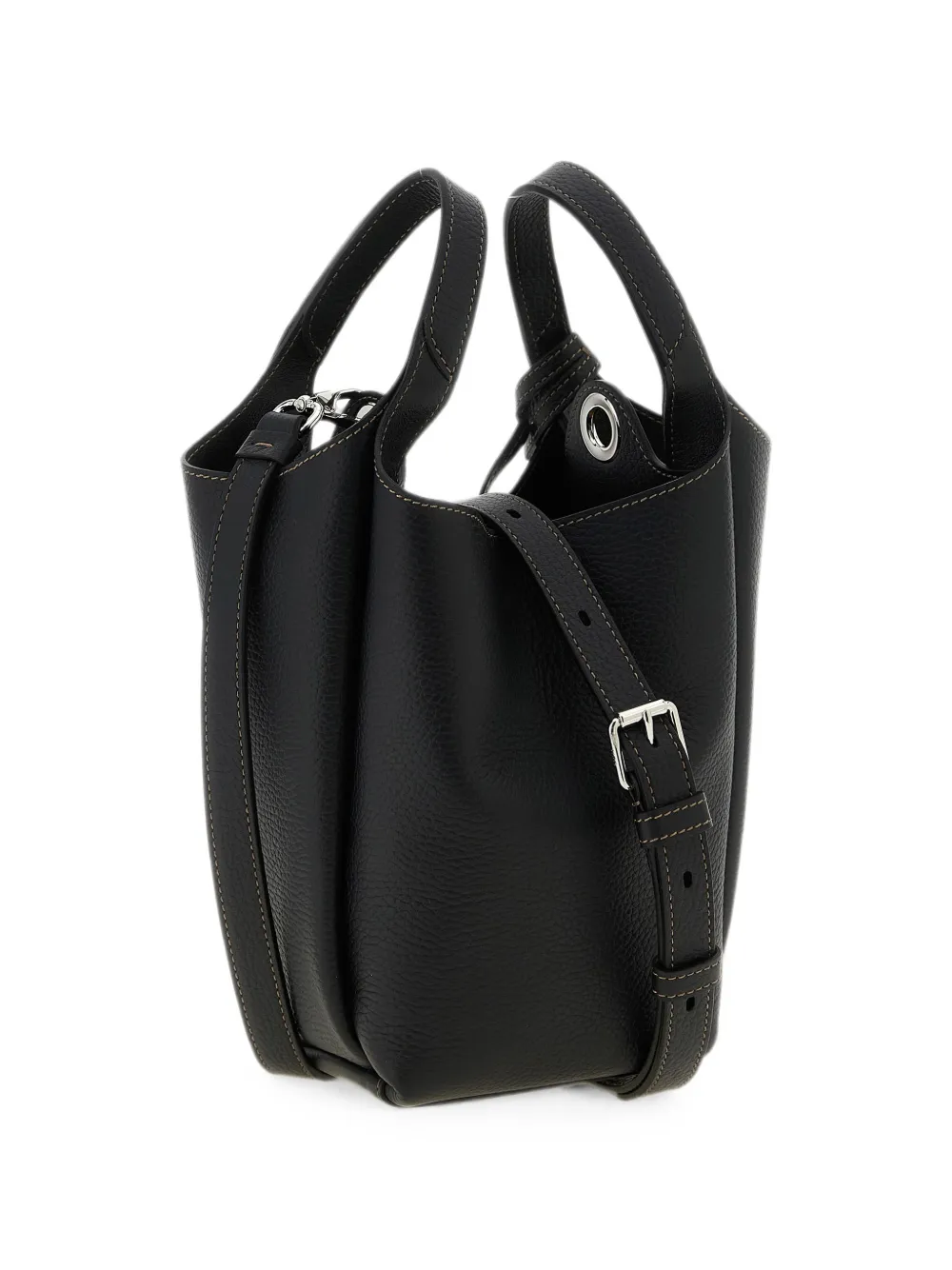 Tod's T Timeless gehamerde leren bucket-tas Zwart