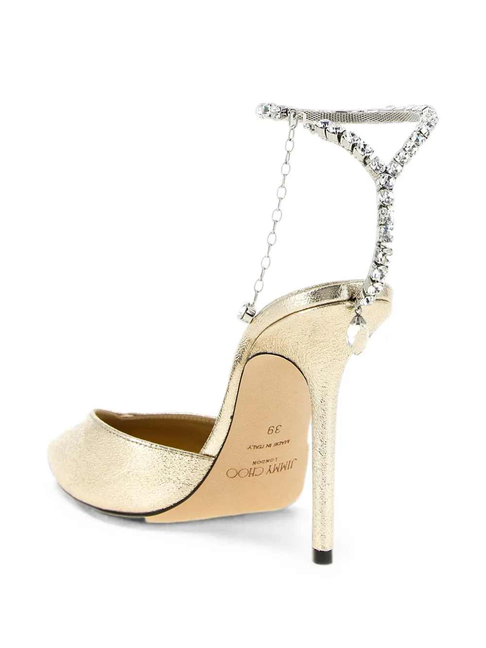 Jimmy Choo Saeda crystal-chain pumps Goud