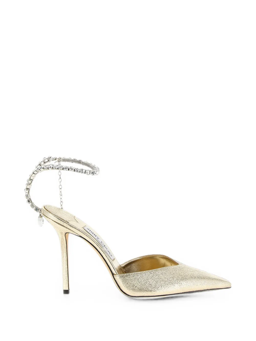 Jimmy Choo Saeda crystal-chain pumps Goud