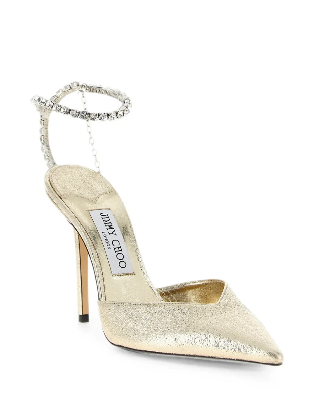 Jimmy Choo Saeda crystal-chain pumps Goud