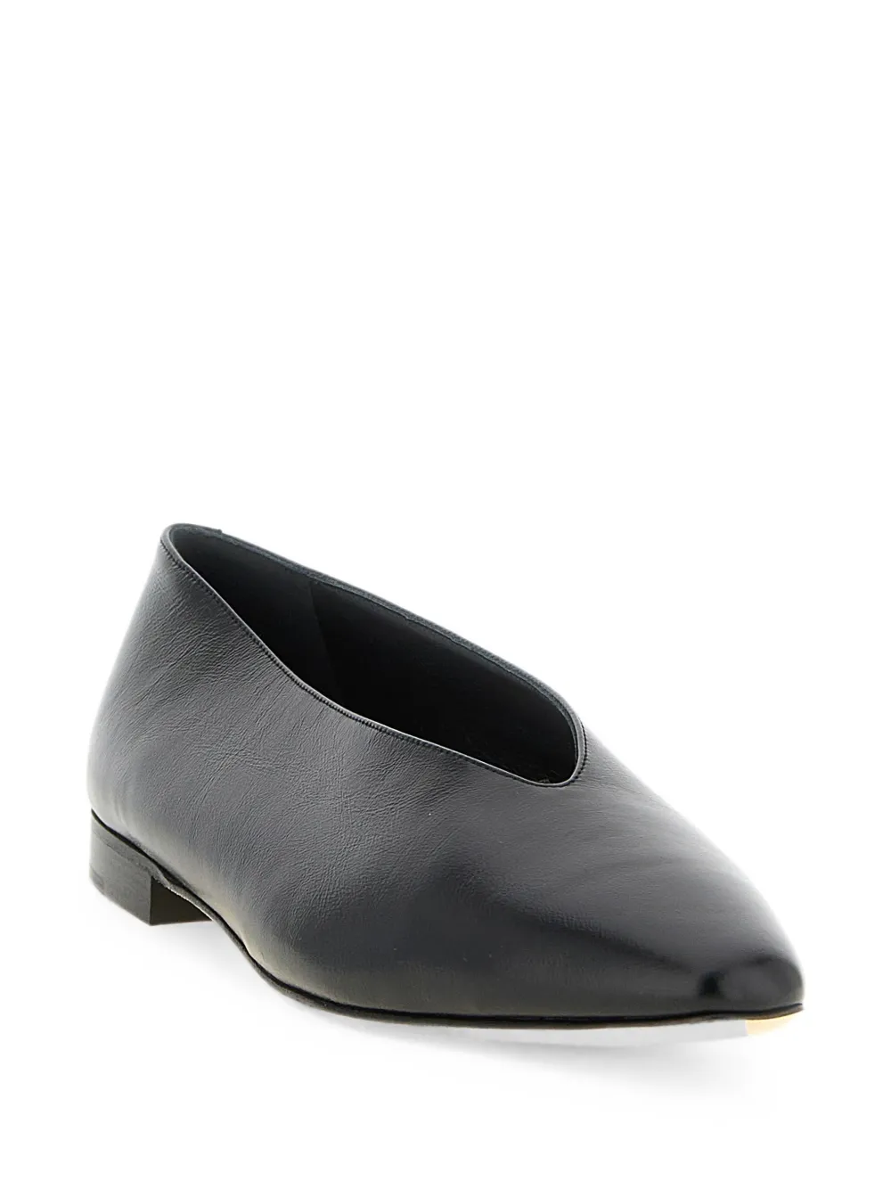 Jimmy Choo Margot V-neck leather ballet flats Zwart