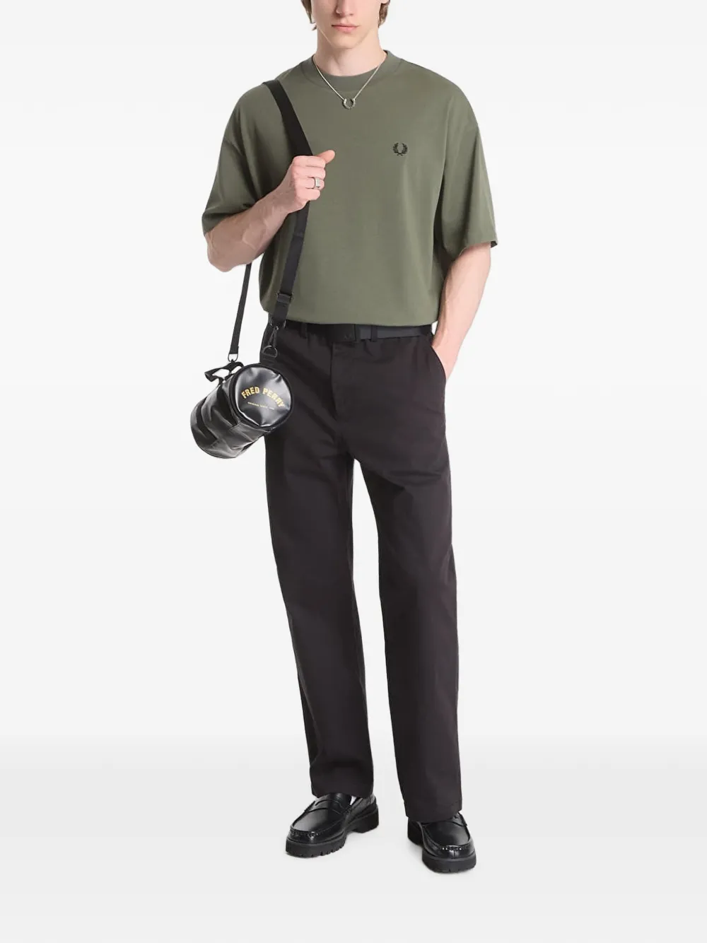 Fred Perry T-shirt met geborduurd logo Groen