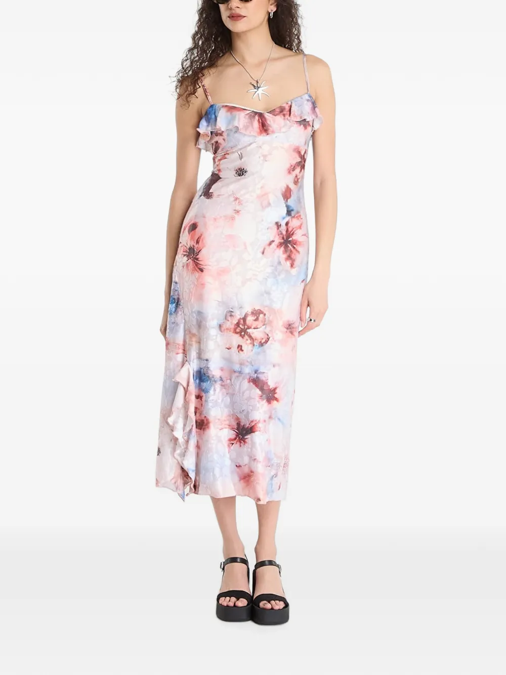 Desigual floral-print ruffled maxi dress