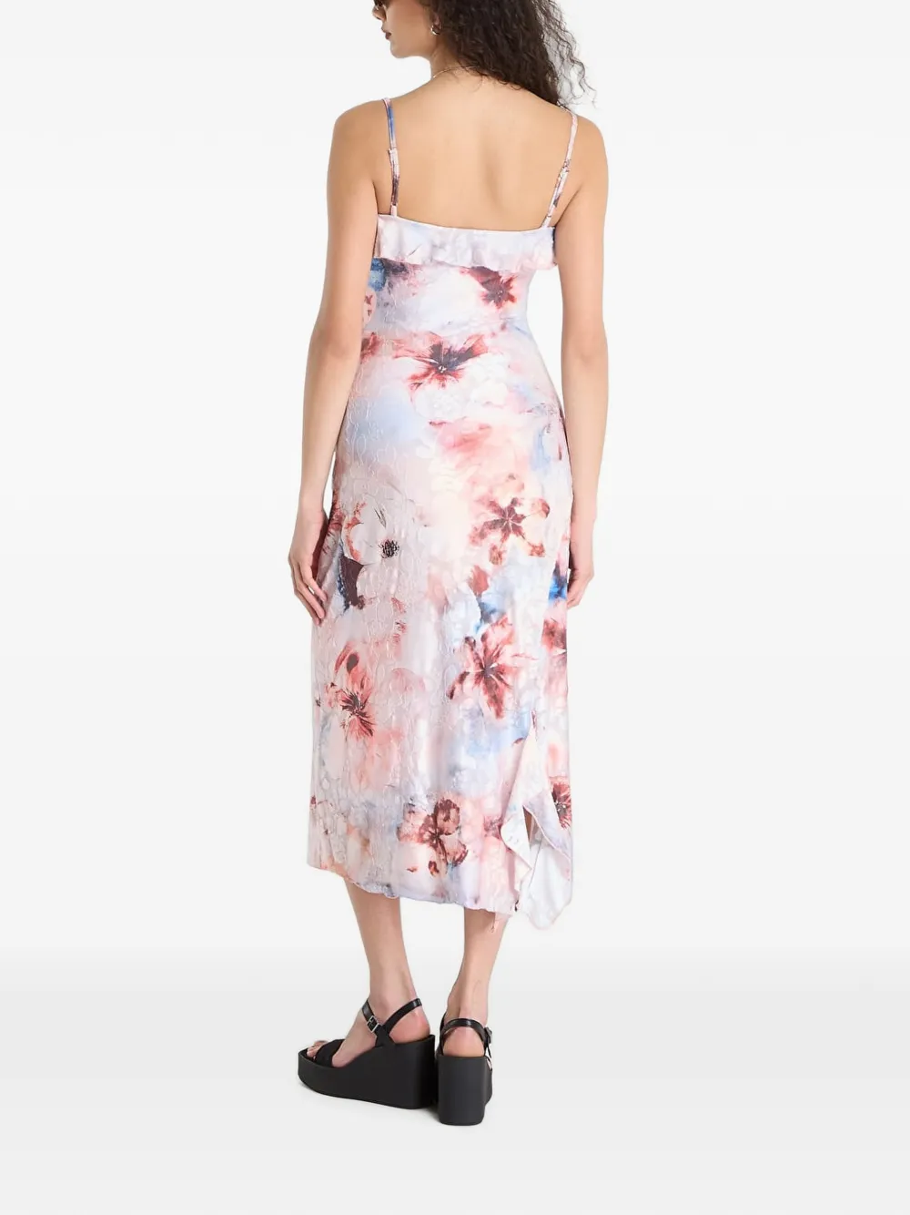 Desigual Maxi-jurk met bloemenprint Roze