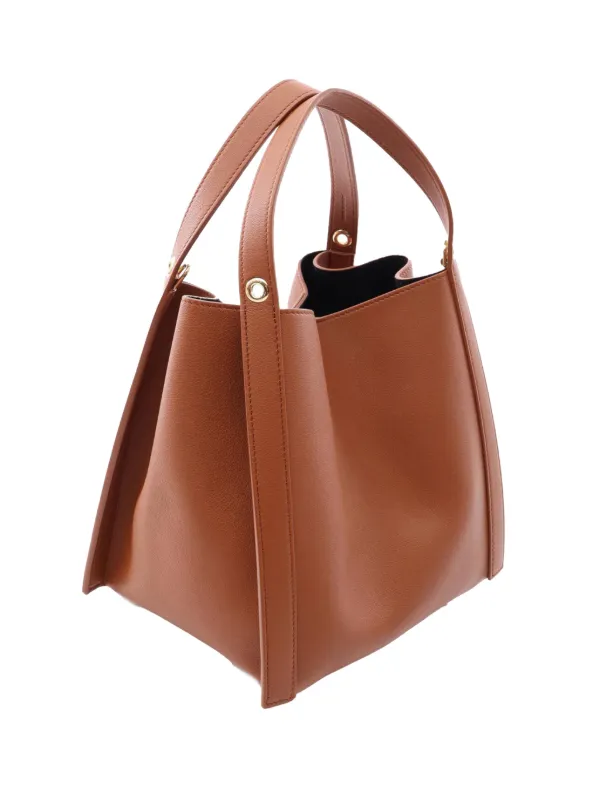 Celine Pre-Owned 2000-2026 Small Leather Cube Bag Satchel | Brown