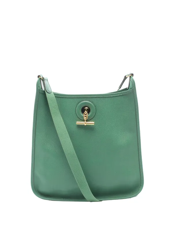 Hermès Pre-owned 1997 Courchevel Vespa PM Crossbody Bag in Green